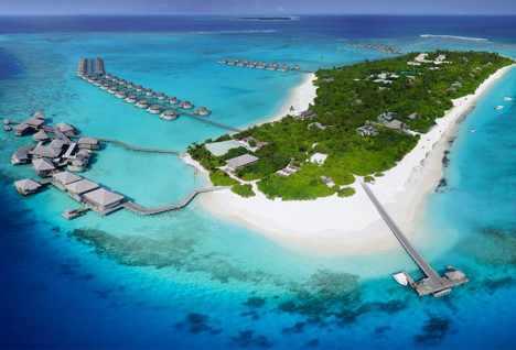 Aerial view of six senses Laamu